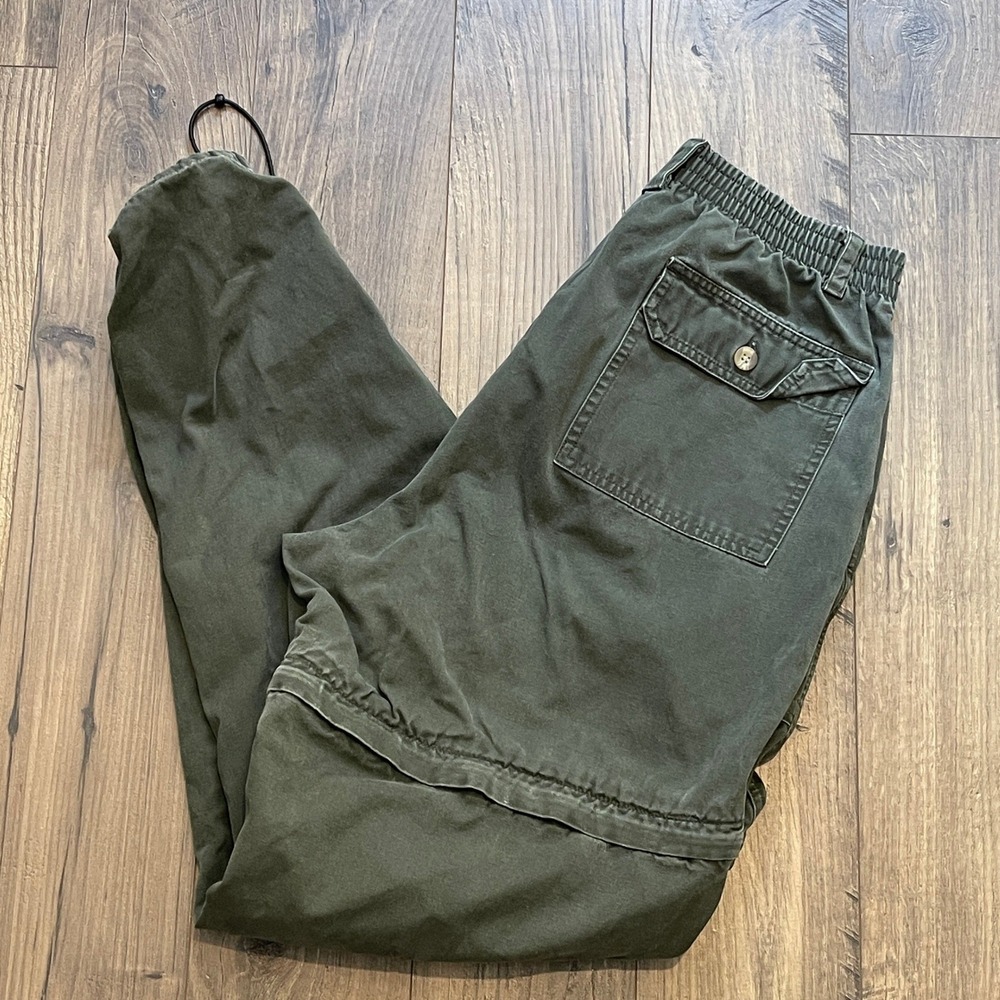 Natural Reflections Olive Green Convertible Cargo Pants Womens 10 Zip Off Hiking